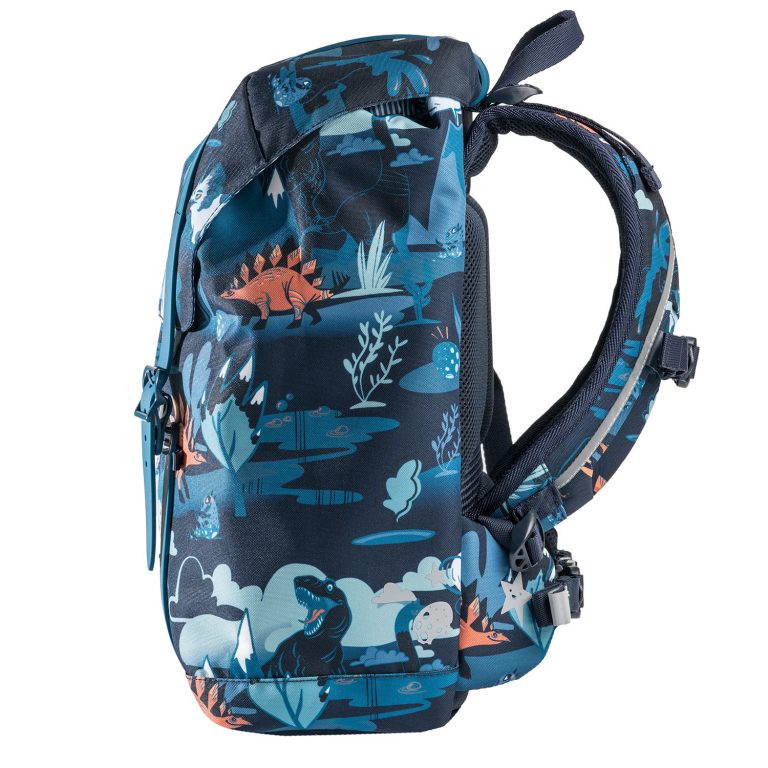 FRII OF NORWAY school backpack 22L with blue dinosaur print