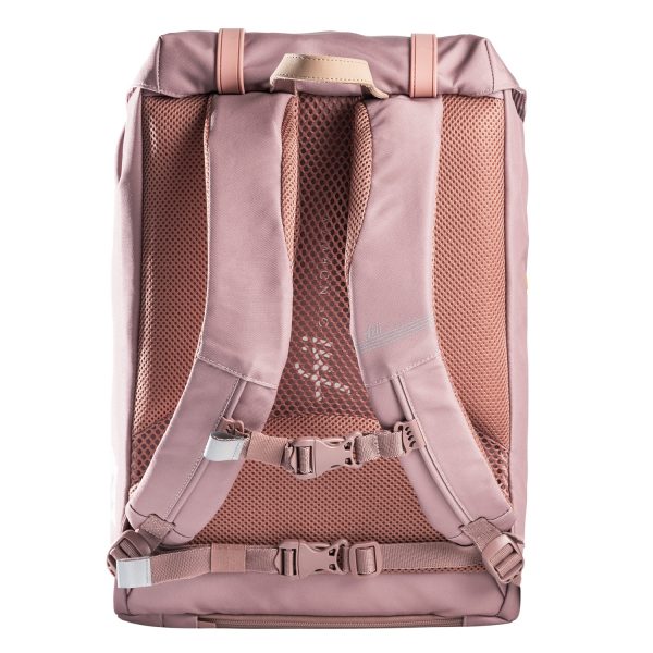 Frii Of Norway 30L dusty pink school backpack with padded mesh back and adjustable straps
