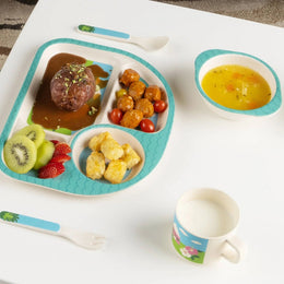 Funkins Five Piece Children's Bamboo Dish Set Bermuda