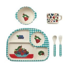 Funkins Five Piece Children's Bamboo Dish Set Berries
