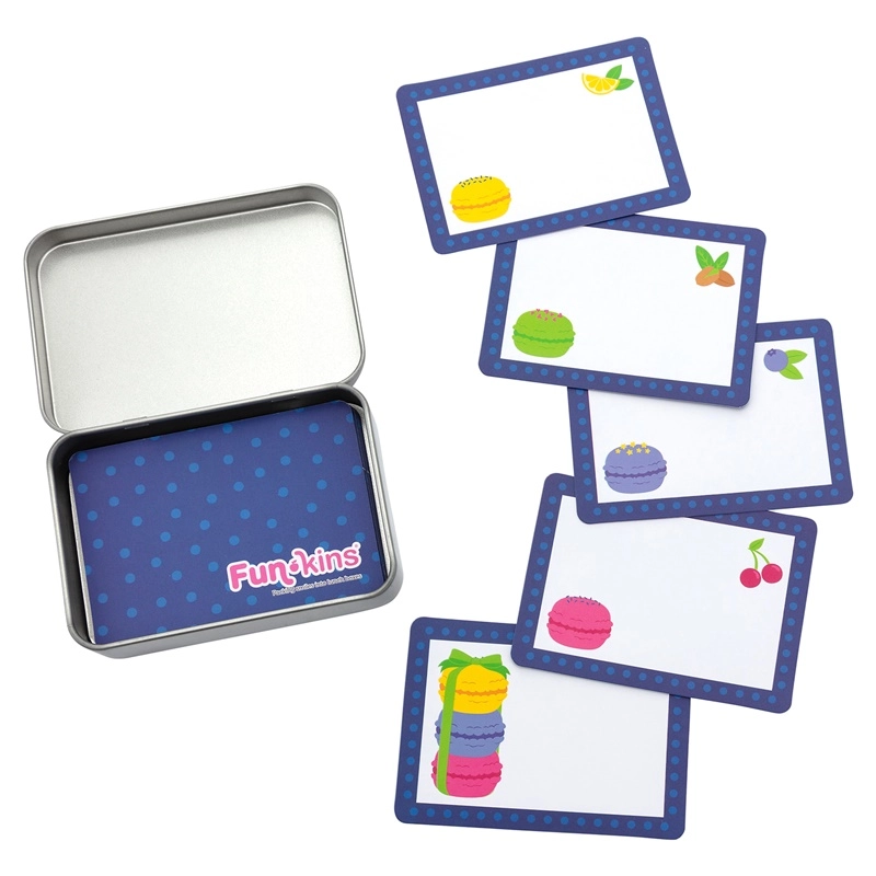 Funkins Lunchbox Note Cards in Blue Dotted Border