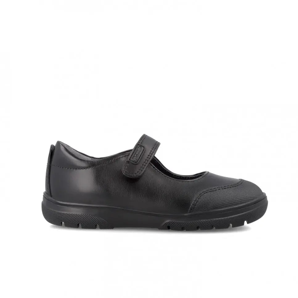 Garvalin Napa Children School Shoes Black Mary Jane with Velcro strap fastened