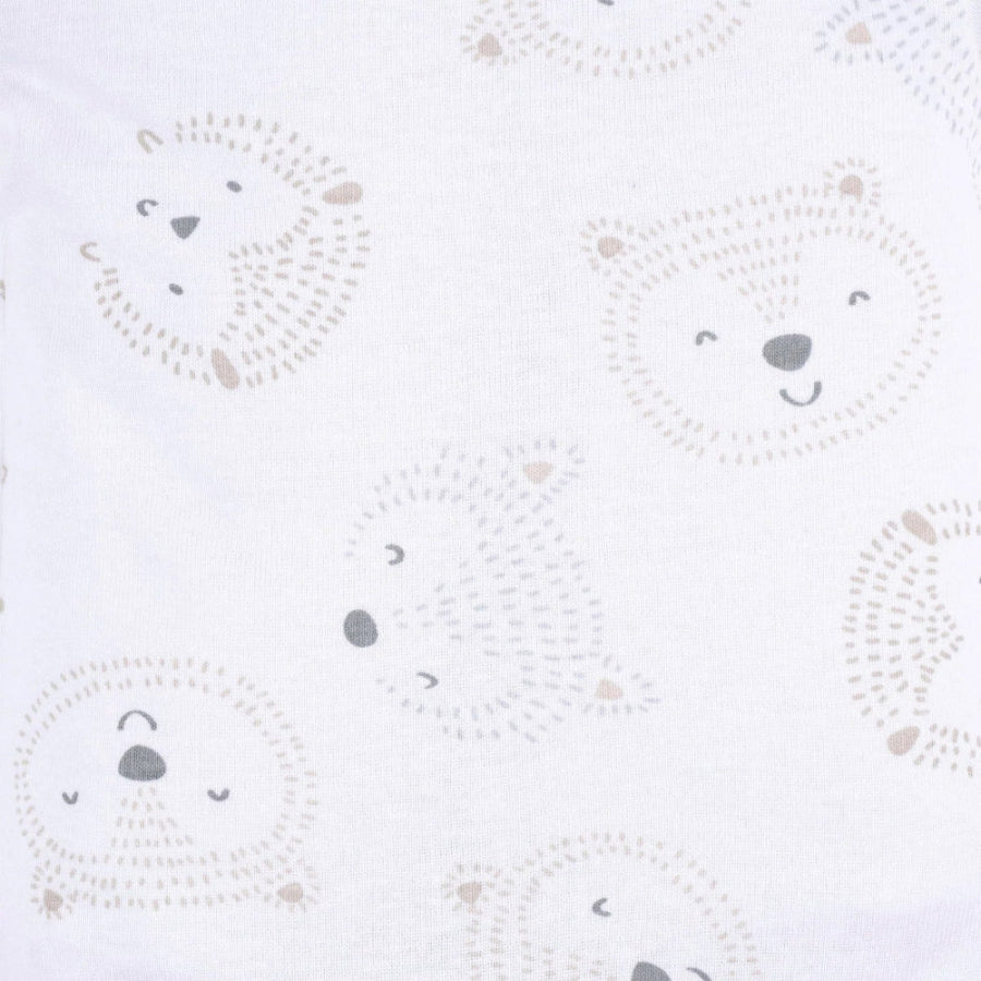 Gerber Baby Woodland Sleep 'N Play, soft white fabric with beige/gray bear faces pattern.