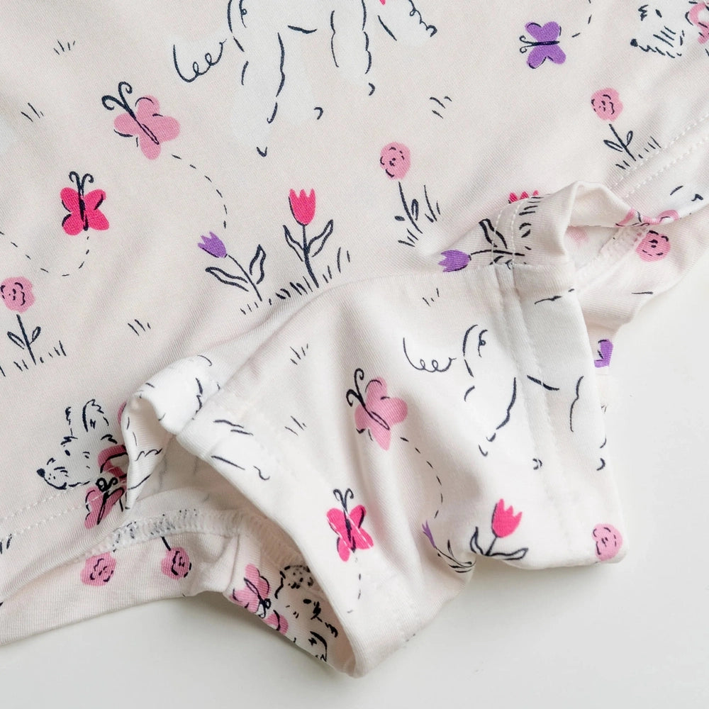 Nest Designs Bamboo Girls Boy Short Underwear Doggie Meadow/Very Squirrelly, product view 4