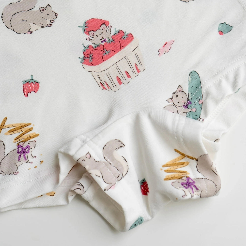 NEST DESIGNS Nest Designs Bamboo Girls Boy Short Underwear Doggie Meadow/Very Squirrelly elastic waistband with whimsical strawberry img 5/5