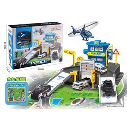 Handsome Alloy Police Parking Lot Set 21pcs