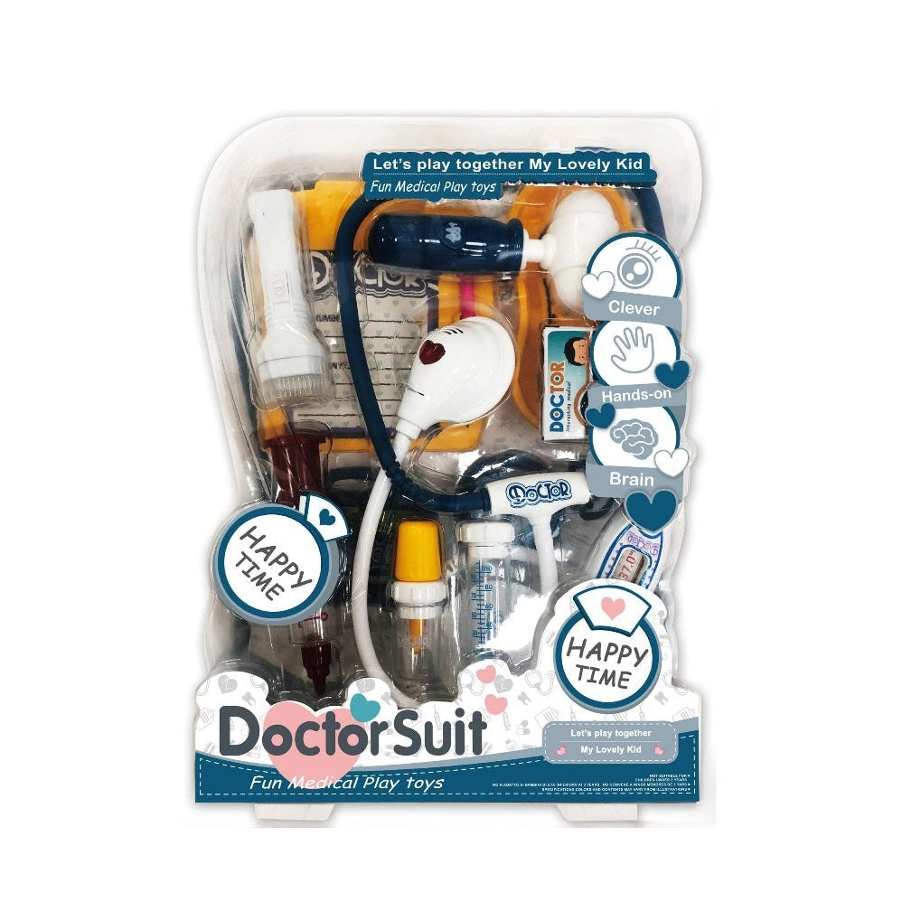 Handsome Toys Doctor Suit 14pc medical playset with stethoscope, syringe and accessories
