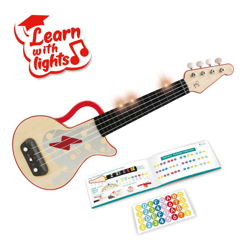 Hape Learn With Lights Ukulele-Red