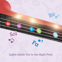 Hape Learn With Lights Ukulele-Red