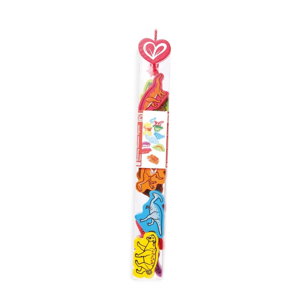 Hape Wooden Roaming Dinosaurs hanging string of colorful dinosaur shapes, ready for imaginative play and decor