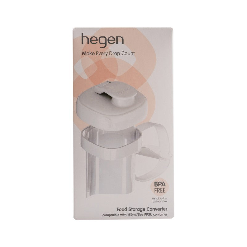 Hegen Food Storage Converter, clear PPSU container with white lid, BPA-free 150ml/5oz capacity