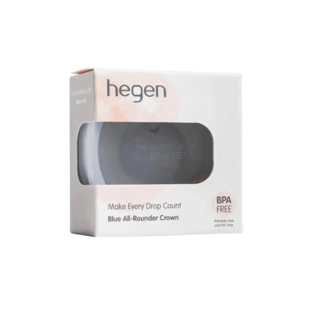 Hegen PCTO All-Rounder Crown blue 12M+, shown in box to highlight BPA-free baby feeding accessory.
