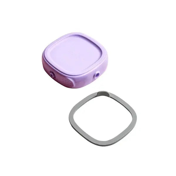 Hegen PCTO Breast Milk Storage Lid (1 Pack) in purple with silicone seal, shown with the matching ring.