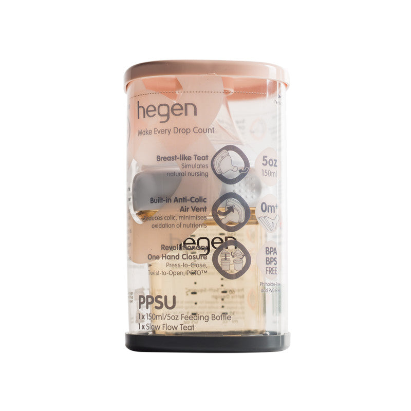 HEGEN Hegen PCTO PPSU baby feeding bottle, 150 ml (5 oz) with pink lid