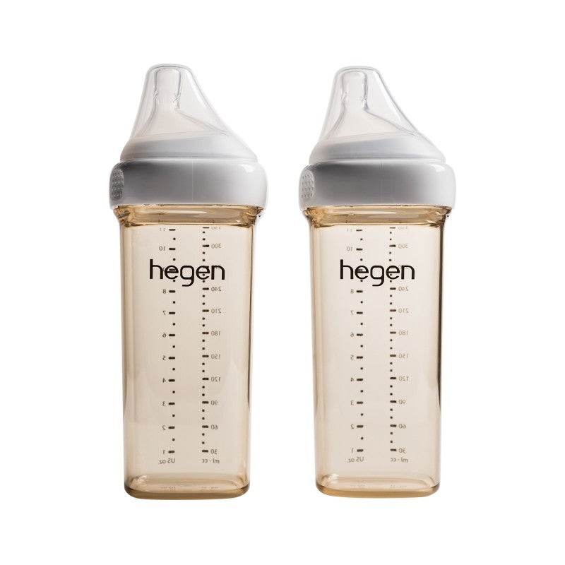 Hegen PCTO PPSU feeding bottle 330 ml (11 oz) two-pack with white cap and silicone nipple