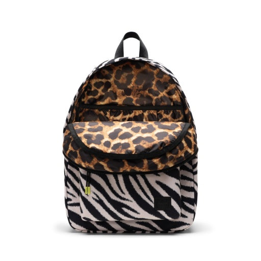 Herschel Classic Backpack in Zebra, open front pocket view.