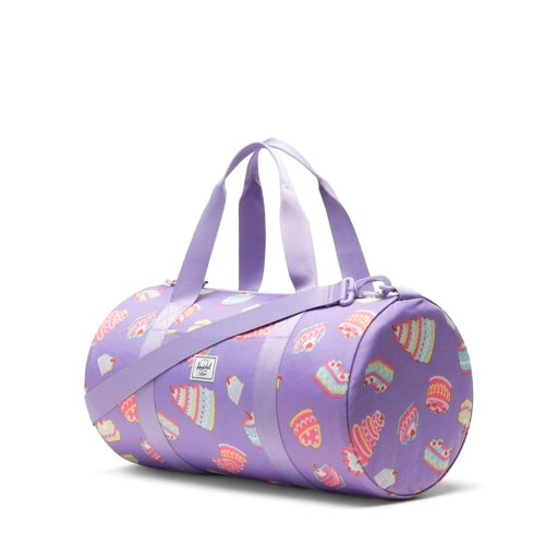 Herschel Classic Duffle Little Herschel in Cakes, three-quarter front view.