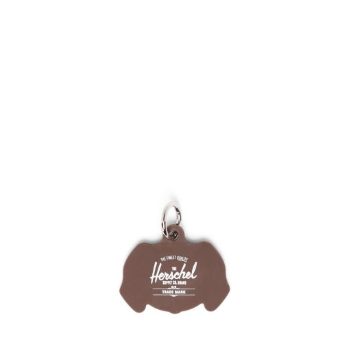 Herschel Dog Bag Charm in Brown Dog, rear view.