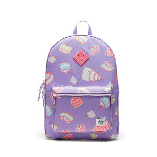 Herschel Heritage Youth Backpack in Cakes, front view.