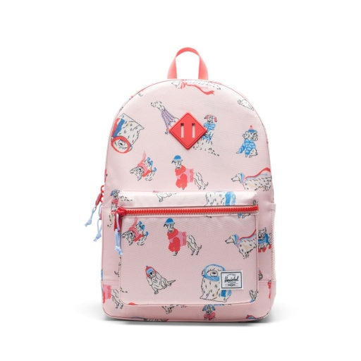 Herschel Heritage Youth Backpack in Fashion Dogs, front view.