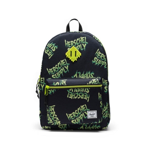 Herschel Heritage Youth Backpack in HSC Slime, front view.