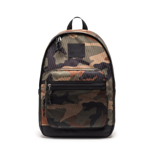 Herschel Kaine Backpack in Woodland Camo Diamond/Black, front view.