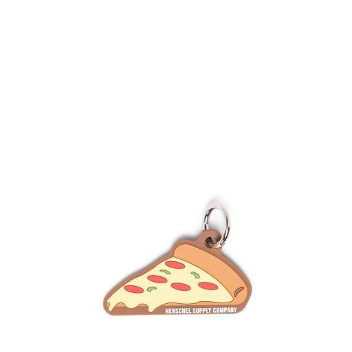 Herschel Pizza Bag Charm in Pepperoni, front view.