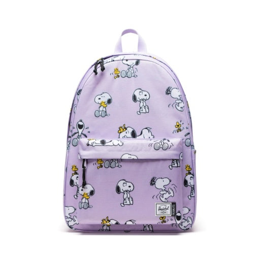 Herschel x Peanuts Classic XL Backpack in Snoopy and Woodstock Pastel Lc, front view.