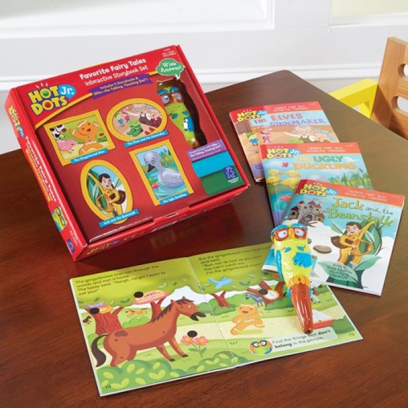 Hot Dots Jr. Educational Insights Favourite Fairy Tales set in a red box with 4 storybooks and activity cards