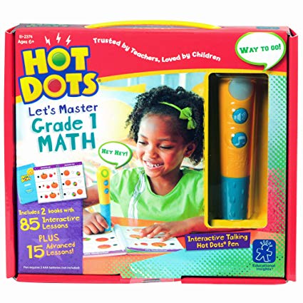 Hot Dots Jr Grade 1 Math kit by Educational Insights with talking pen and colorful activity cards