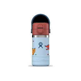 Hydro Flask Kids 12 oz Wide Mouth Bottle With Covered Straw Cap And Boot
