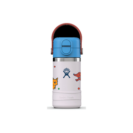 Hydro Flask Kids 12 oz Wide Mouth Bottle With Covered Straw Cap And Boot