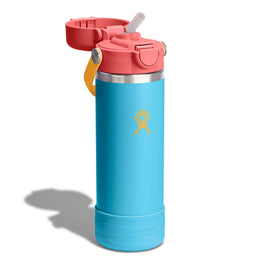 Hydro Flask Kids 18 oz Wide Mouth Bottle With Covered Straw Cap And Boot