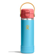 Hydro Flask Kids 18 oz Wide Mouth Bottle With Covered Straw Cap And Boot
