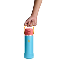 Hydro Flask Kids 18 oz Wide Mouth Bottle With Covered Straw Cap And Boot