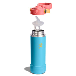 Hydro Flask Kids 18 oz Wide Mouth Bottle With Covered Straw Cap And Boot