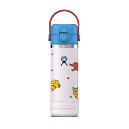 Hydro Flask Kids 18 oz Wide Mouth Bottle With Covered Straw Cap And Boot