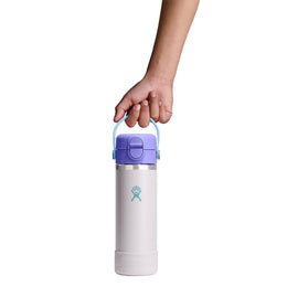 Hydro Flask Kids 18 oz Wide Mouth Bottle With Covered Straw Cap And Boot