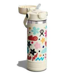 Hydro Flask Kids 18 oz Wide Mouth Bottle With Covered Straw Cap And Boot