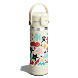 Hydro Flask Kids 18 oz Wide Mouth Bottle With Covered Straw Cap And Boot