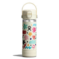 Hydro Flask Kids 18 oz Wide Mouth Bottle With Covered Straw Cap And Boot