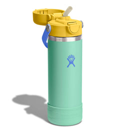 Hydro Flask Kids 18 oz Wide Mouth Bottle With Covered Straw Cap And Boot