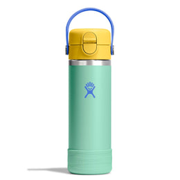 Hydro Flask Kids 18 oz Wide Mouth Bottle With Covered Straw Cap And Boot