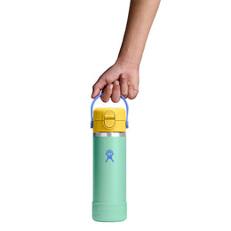 Hydro Flask Kids 18 oz Wide Mouth Bottle With Covered Straw Cap And Boot