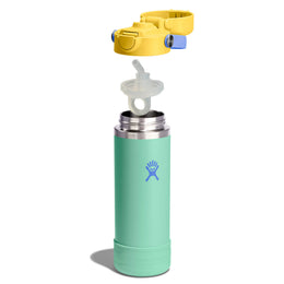 Hydro Flask Kids 18 oz Wide Mouth Bottle With Covered Straw Cap And Boot