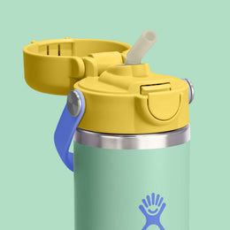 Hydro Flask Kids 18 oz Wide Mouth Bottle With Covered Straw Cap And Boot