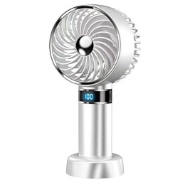 I2 Handheld 5 Speed Lithium Battery Fan With Digital Display