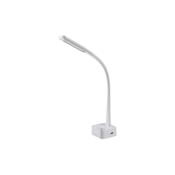 Iloom 1500 Lux Limber LED Desk Lamp, white with USB port