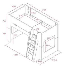 Iloom Cabin Bunk Bed (Ladder Type)
