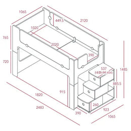 Iloom Cabin Bunk Bed (Stair Type, Lighting)